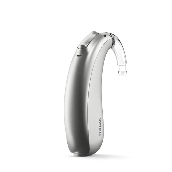 Слуховой аппарат Phonak, серебристый.